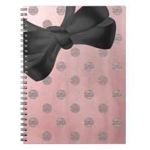 Rose Gold Pink Shine Glam Polka Dots Modern Chic Notebook