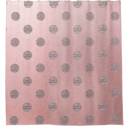 Rose Gold Pink Shine Glam Polka Dots Modern Chic Shower Curtain
