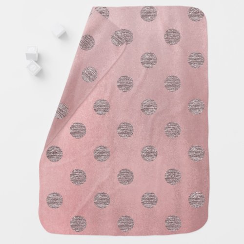 Rose Gold Pink Shine Glam Polka Dots Modern Chic Stroller Blanket