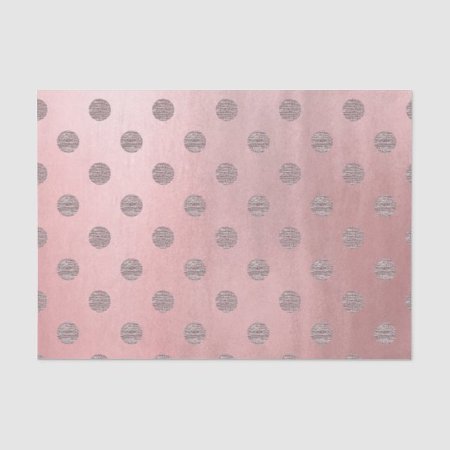 Rose Gold Pink Shine Glam Polka Dots Modern Chic Tissue Paper (Front)