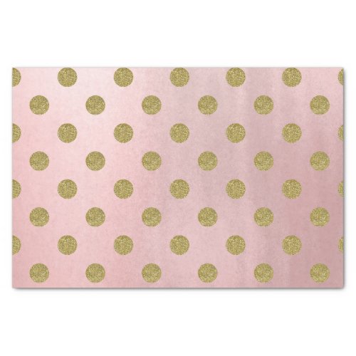 Rose Gold Pink Shine Glam Polka Dots Modern Chic Tissue Paper