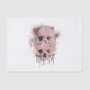 Rose Gold Pink Skull Drip Ink Graphic Party Tissue Paper