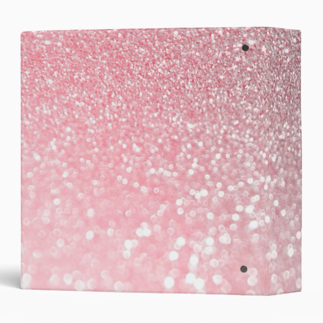 Rose Gold Pink Sparkle Luxury Trendy Glitter Binder (Back/Spine)