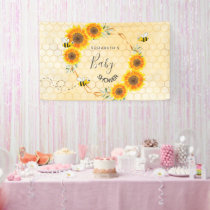 Rose gold pink sunflowers mom to bee Baby Shower Banner