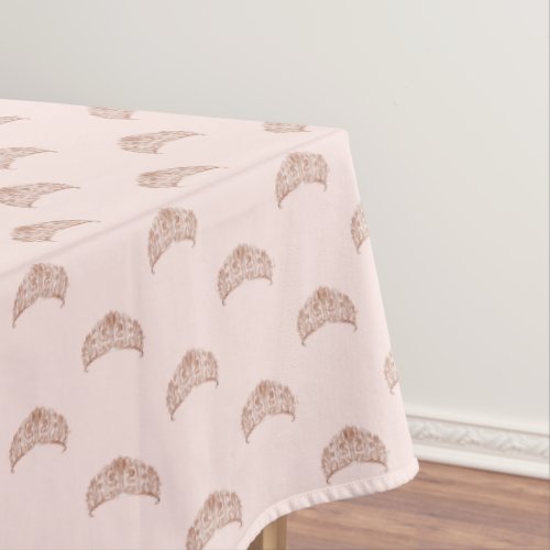 Rose gold pink tiara crown quinceanera birthday tablecloth