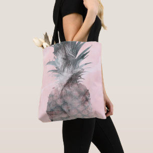 Rose Gold Pink Tropical Summer Pineapple Glam Tote Bag