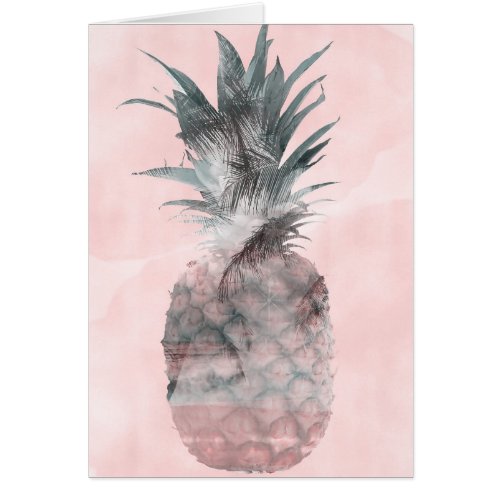 Rose Gold Pink Tropical Summer Pineapple Thank You