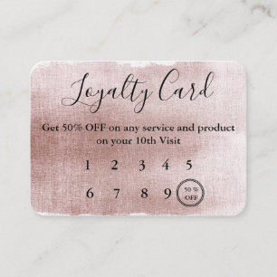 Rose Gold Pink Watercolor Loyalty Card