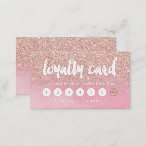 Rose gold pink watercolor typography loyalty