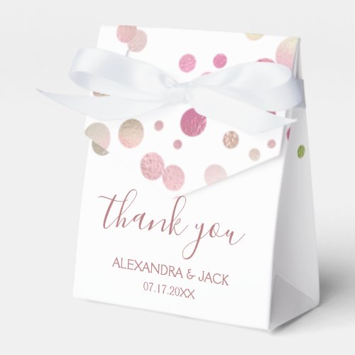 Rose Gold Pink Wedding Faux Foil Glitter Favor Boxes