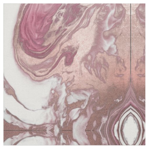 Rose Gold Pink White Painted Girly Abstract Marble Fabric