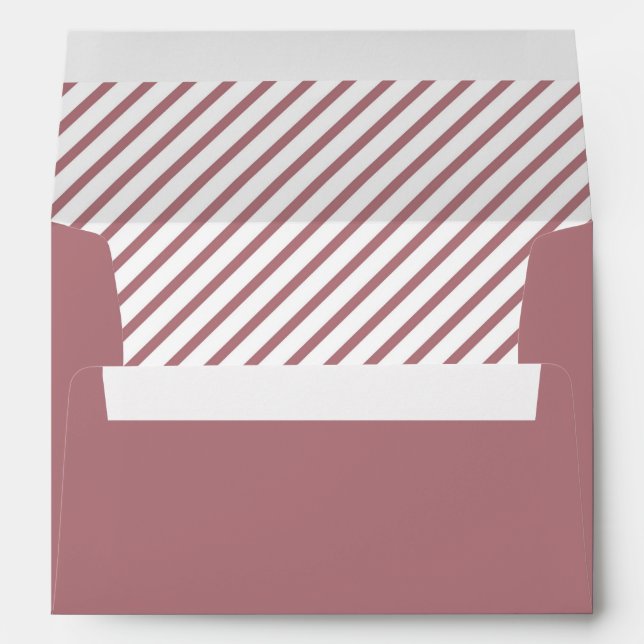 Rose Gold Pink White Striped Pattern  Envelope (Back (Bottom))