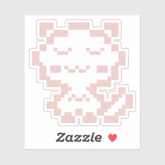 Rose Gold Pixel Cat Sticker