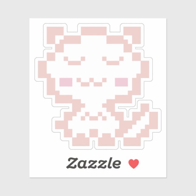 Rose Gold Pixel Cat Sticker (Sheet)