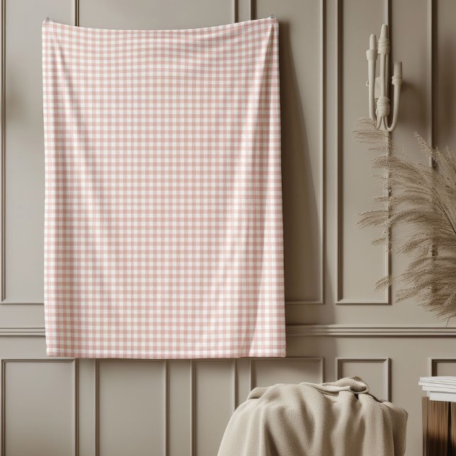 Rose Gold Plaid Blanket Soft Cozy Checkered Style (Rose Gold Plaid Blanket for Cozy Home Decor)