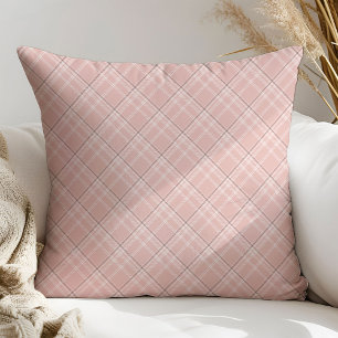 Rose Gold Plaid Pillow Elegant Gift for Her Décor