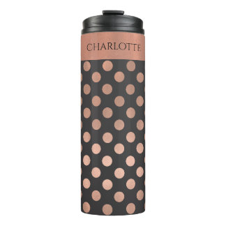 Rose Gold Polka Dot Custom Thermal Tumbler