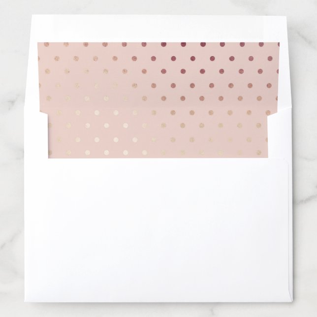 Rose Gold Polka Dot Pattern Girly Feminine Envelope Liner (In Envelope)