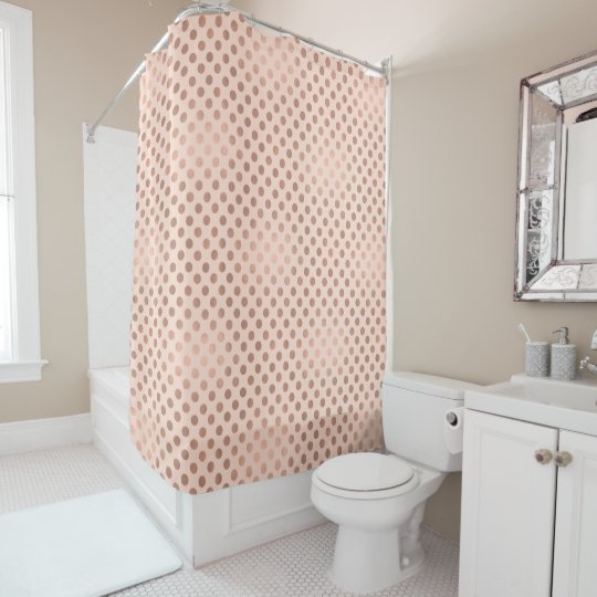 Rose Gold Polka Dot Shower Curtain Zazzle Com