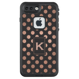 Rose Gold Polka Dots LifeProof iPhone 7 Pus Case