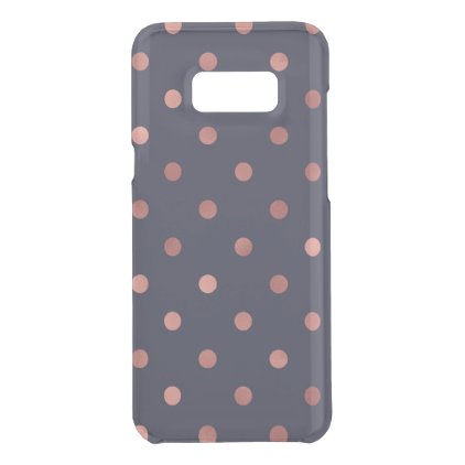 Rose Gold Polka Dots on Navy Background Uncommon Samsung Galaxy S8+ Case
