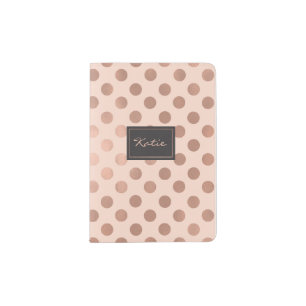 Rose Gold Polka Dots Passport Holder