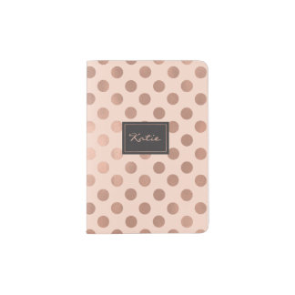 Rose Gold Polka Dots Passport Holder