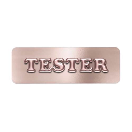 Rose Gold Powder Pink 3D Tester Sample Contaners Label
