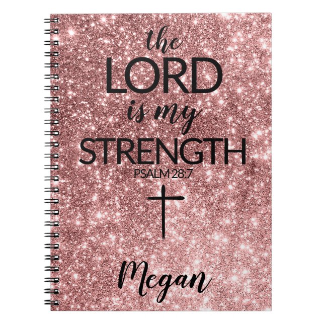 Rose Gold Prayer Journal The Lord is my Strength (Front)
