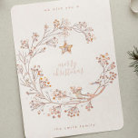 Rose Gold Pressed Wreath Merry Christmas Foil Holiday Card<br><div class="desc">*REAL PRESSED FOIL
Rose Gold Pressed Wreath Merry Christmas Foil Holiday Card</div>