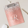 Rose Gold Pretty Girly Silver Glitter Sparkly Clipboard