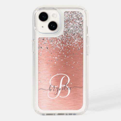 Rose Gold Pretty Girly Silver Glitter Sparkly Speck iPhone 14 Case