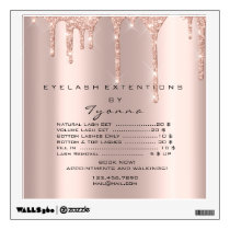 Rose Gold Price List Makeup Artist Lashe Extension Wall Decal