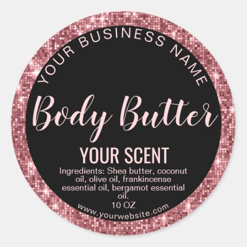 rose gold product label body butter
