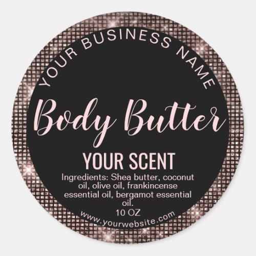 rose gold product label body butter