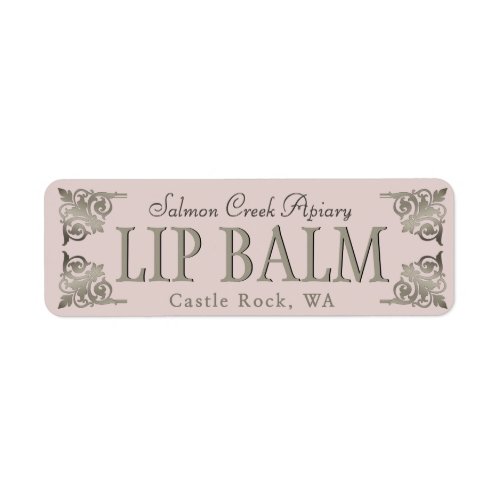 Rose Gold Product Label with Metallic Gold Emblem