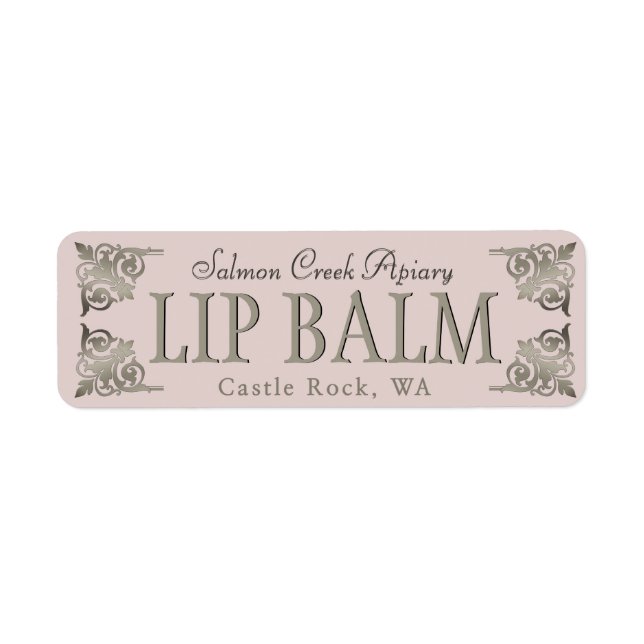Rose Gold Product Label with Metallic Gold Emblem (Front)