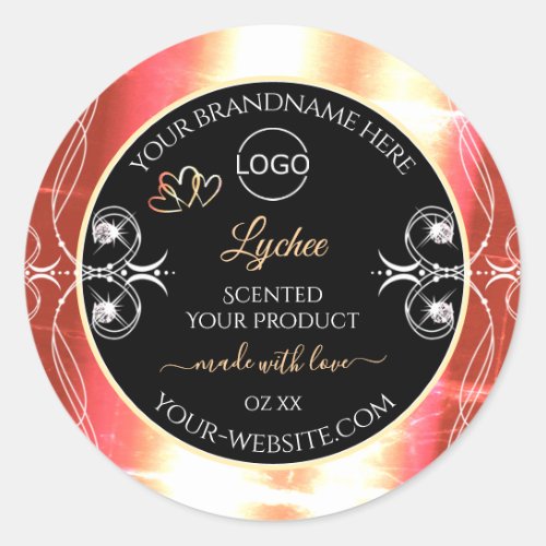 Rose Gold Product Labels Diamonds Black with Logo