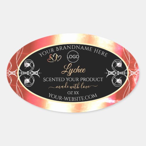 Rose Gold Product Labels Diamonds Black with Logo