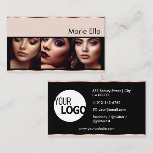 Rose Gold Product Labels with Logo Photos Clean  Business Card