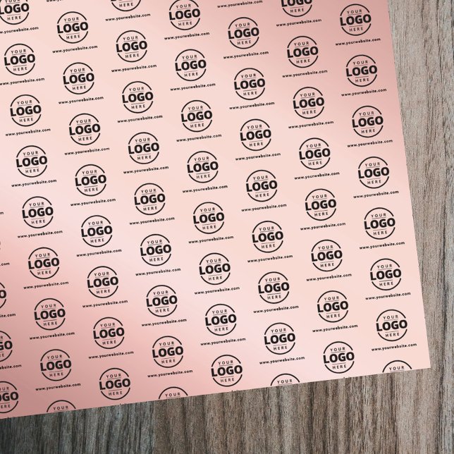 Rose Gold Promotional Business Logo Wrapping Paper Sheets (Creator Uploaded)