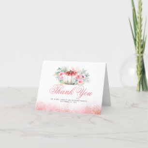 Rose Gold Pumpkin Fall Wedding Thank You