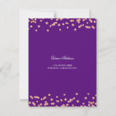 Rose Gold Purple 80th Birthday Save Date Confetti Invitation (Back)