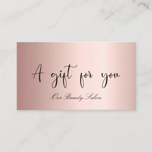 Rose gold qr code business gift certificate