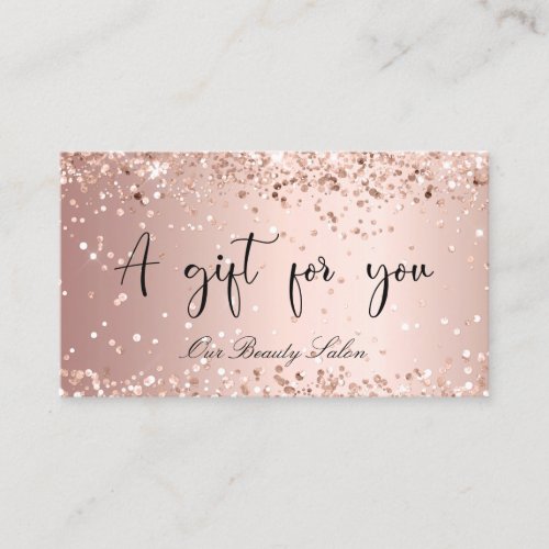 Rose gold qr code business gift certificate 