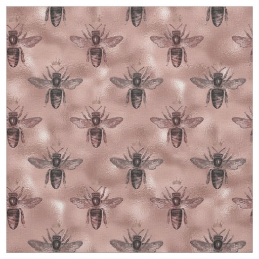 Rose Gold Queen Bee Fabric