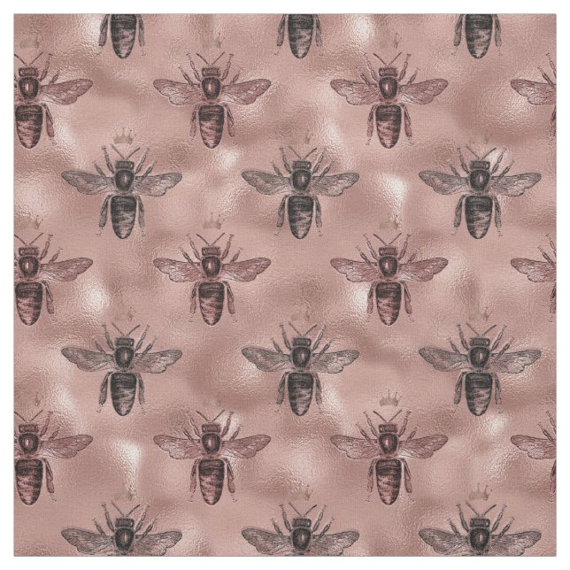 Rose Gold Queen Bee Fabric (Swatch)