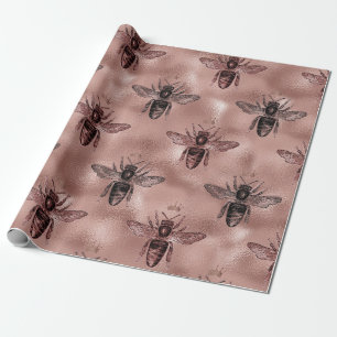 Rose Gold Queen Bee Wrapping Paper