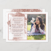 Rose Gold Quinceañera Custom Photo Birthday Party Invitation (Front/Back)