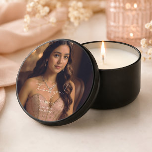 Rose Gold Quinceañera Soy Wax Candle Favor Mini Candle Favors